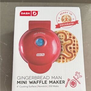 Ash Red Gingerbread Man Mini Waffle Maker